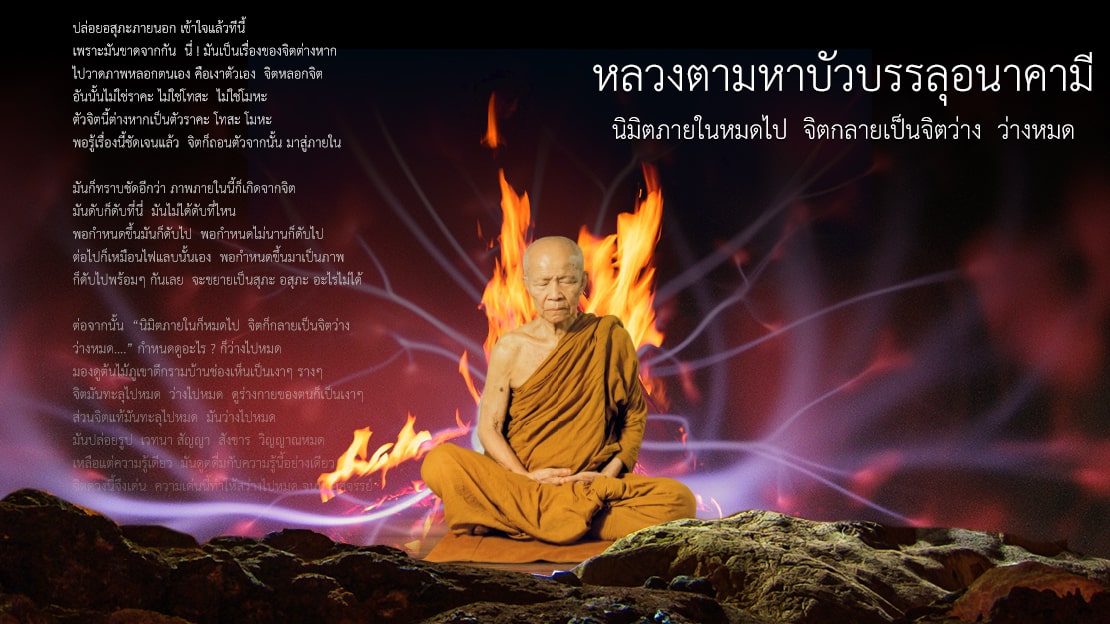 หลวงตามหาบัวบรรลุอนาคามี นิมิตภายในหมดไป จิตกลายเป็นจิตว่าง ว่างหมด